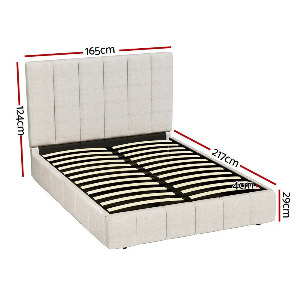 Artiss Bed Frame Queen Size Beige TETTE - Furniture > Bedroom