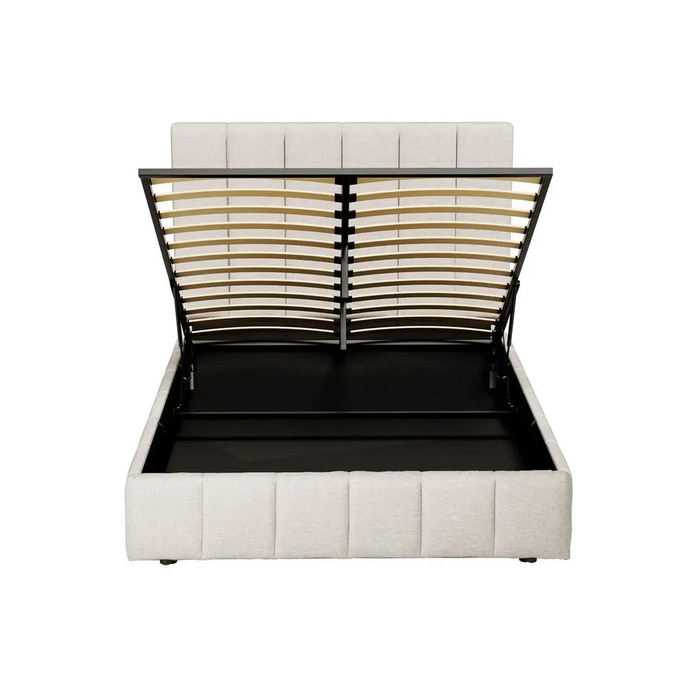 Artiss Bed Frame Queen Size Beige TETTE - Furniture > Bedroom