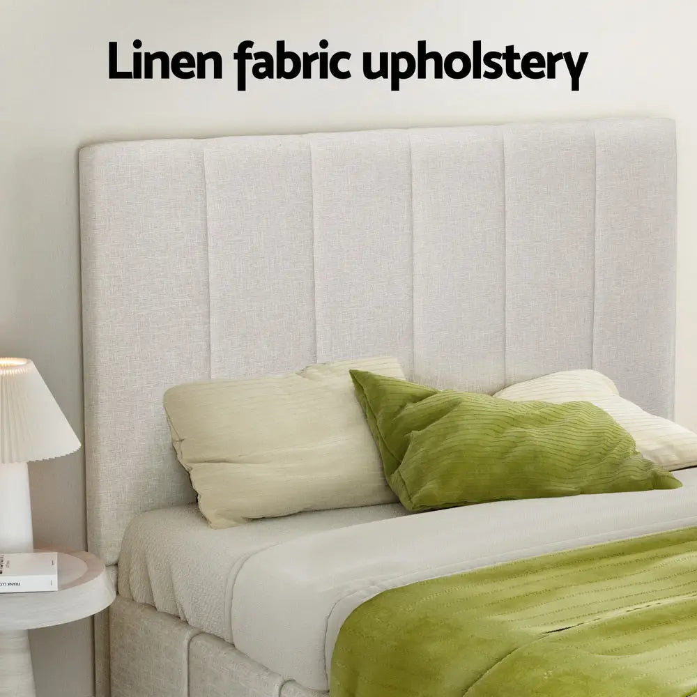 Artiss Bed Frame Queen Size Beige TETTE - Furniture > Bedroom