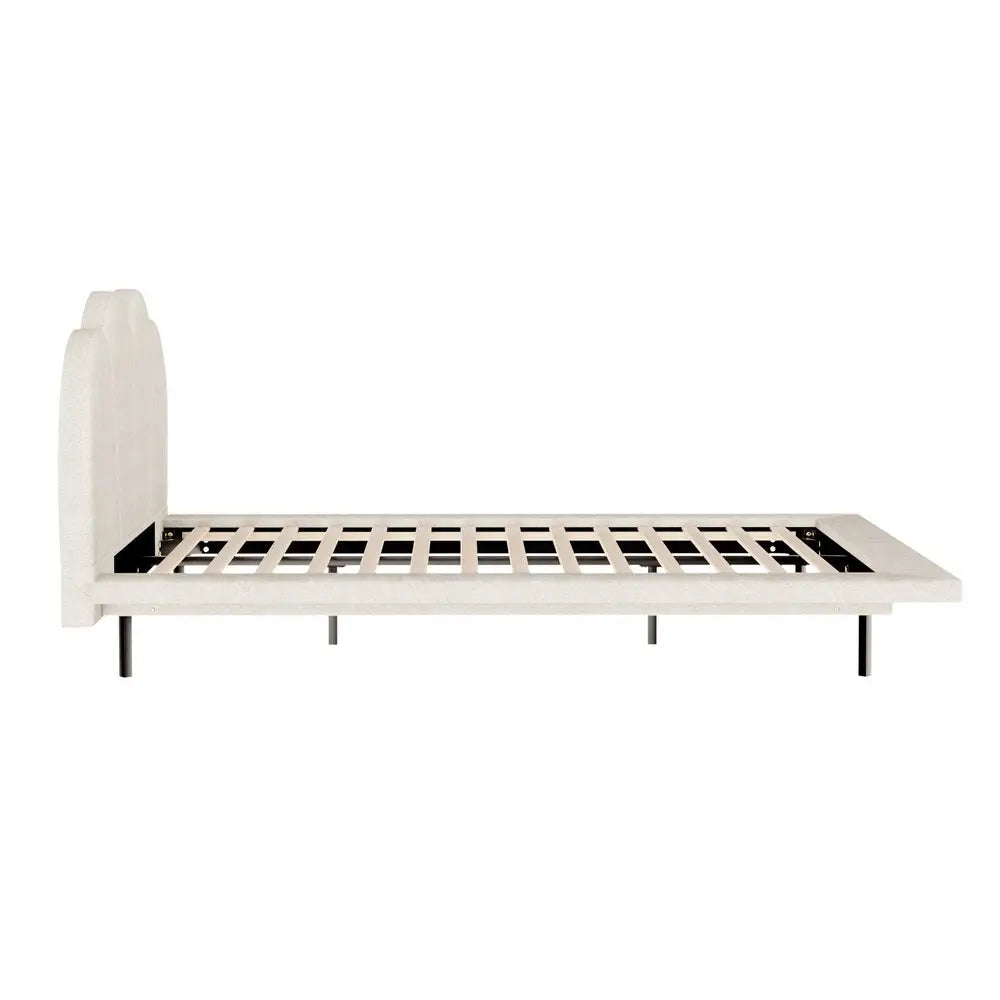 Artiss Bed Frame Queen Size Boucle Beige SASA - Furniture > Bedroom