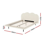 Artiss Bed Frame Queen Size Boucle Beige SASA - Furniture > Bedroom