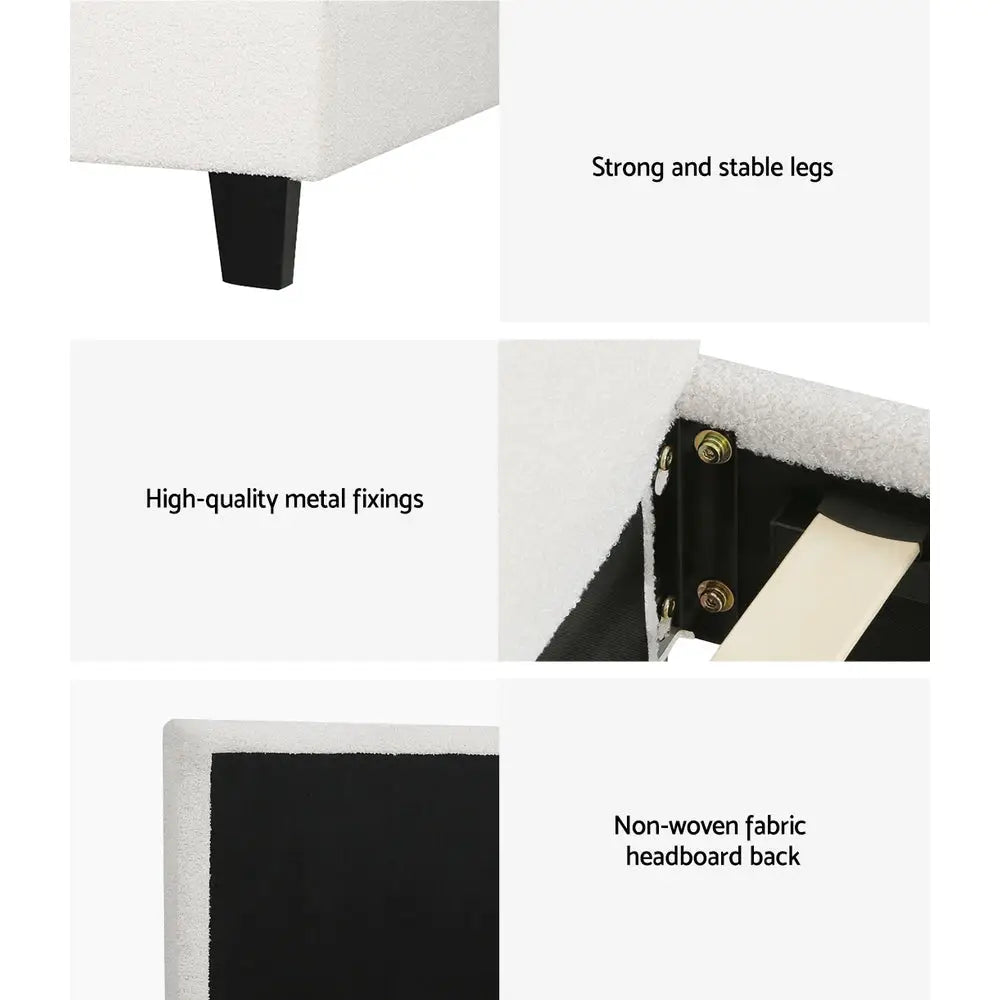 Artiss Bed Frame Queen Size Boucle NEO - Furniture > Bedroom > Beds & Bed Frames
