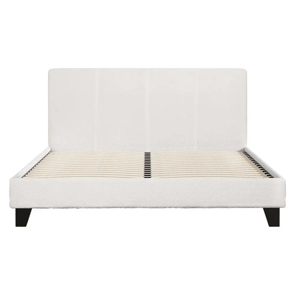 Artiss Bed Frame Queen Size Boucle NEO - Furniture > Bedroom > Beds & Bed Frames