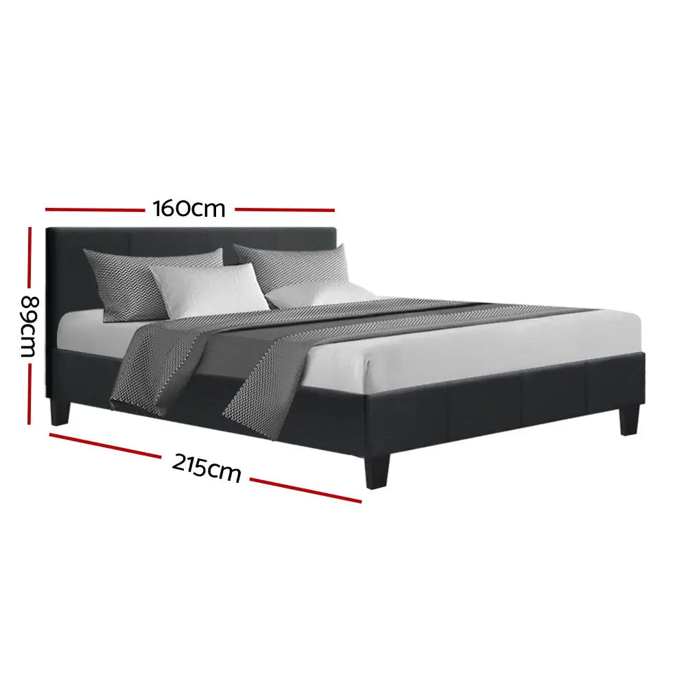 Artiss Bed Frame Queen Size Charcoal NEO - Furniture > Bedroom