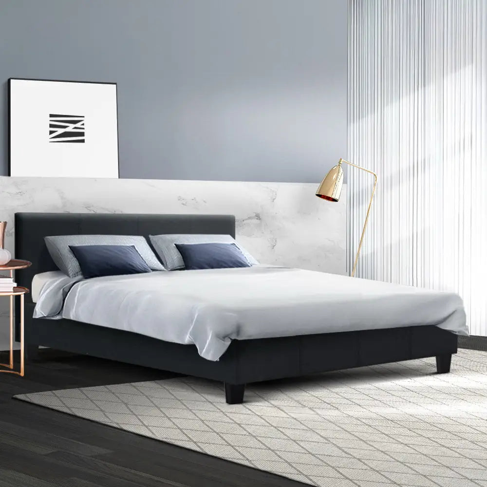 Artiss Bed Frame Queen Size Charcoal NEO - Furniture > Bedroom