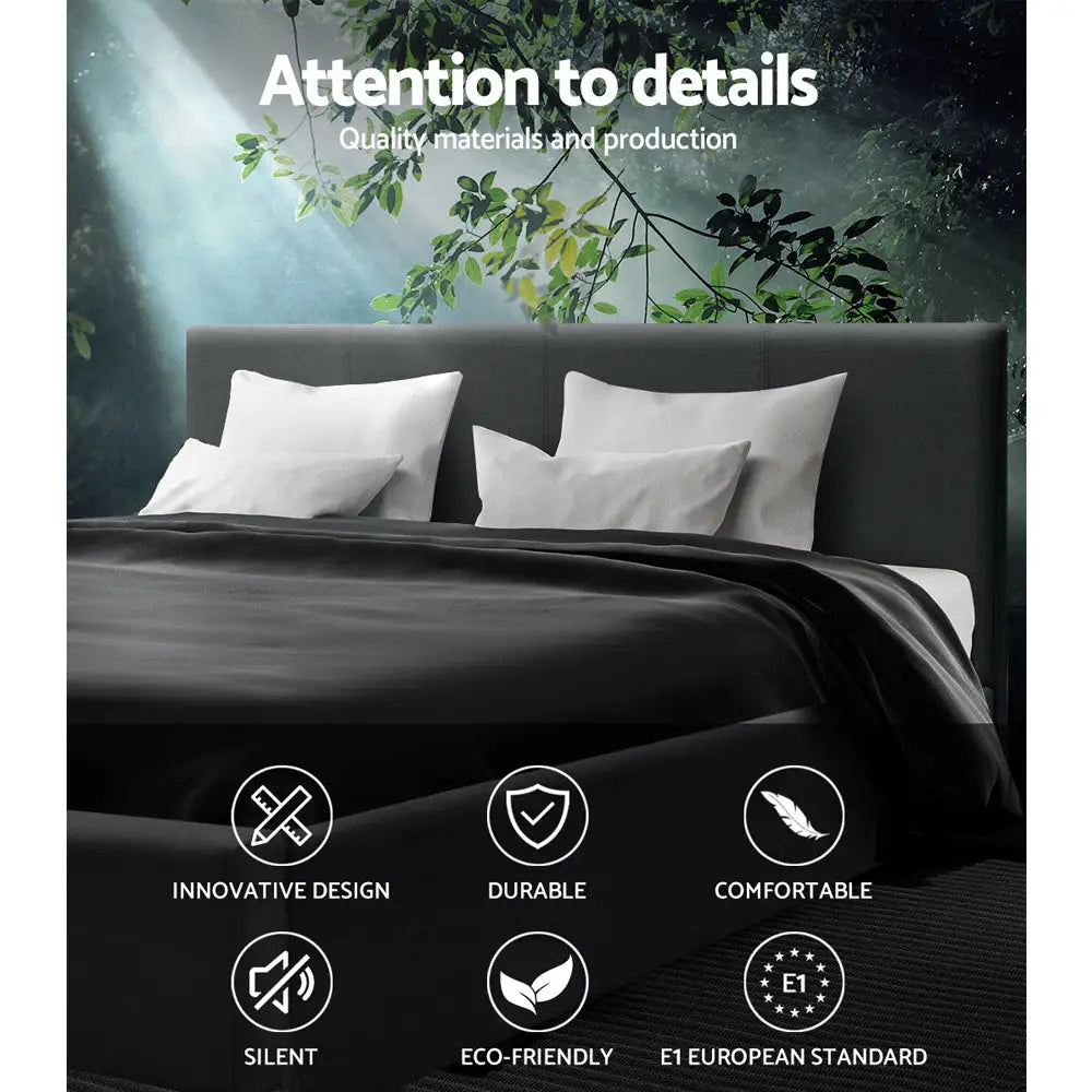 Artiss Bed Frame Queen Size Charcoal NEO - Furniture > Bedroom