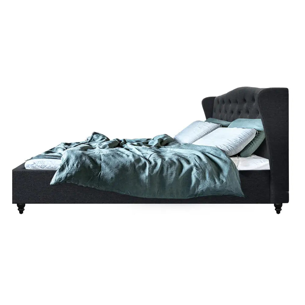 Artiss Bed Frame Queen Size Charcoal PIER - Furniture > Bedroom > Beds & Bed Frames