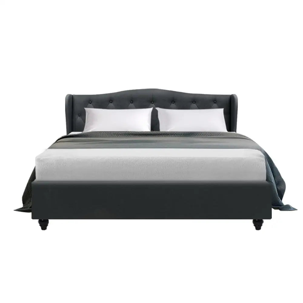 Artiss Bed Frame Queen Size Charcoal PIER - Furniture > Bedroom > Beds & Bed Frames