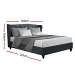 Artiss Bed Frame Queen Size Charcoal PIER - Furniture > Bedroom > Beds & Bed Frames