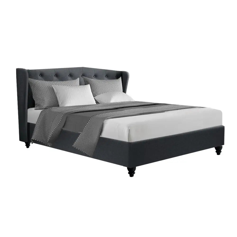 Artiss Bed Frame Queen Size Charcoal PIER - Furniture > Bedroom > Beds & Bed Frames