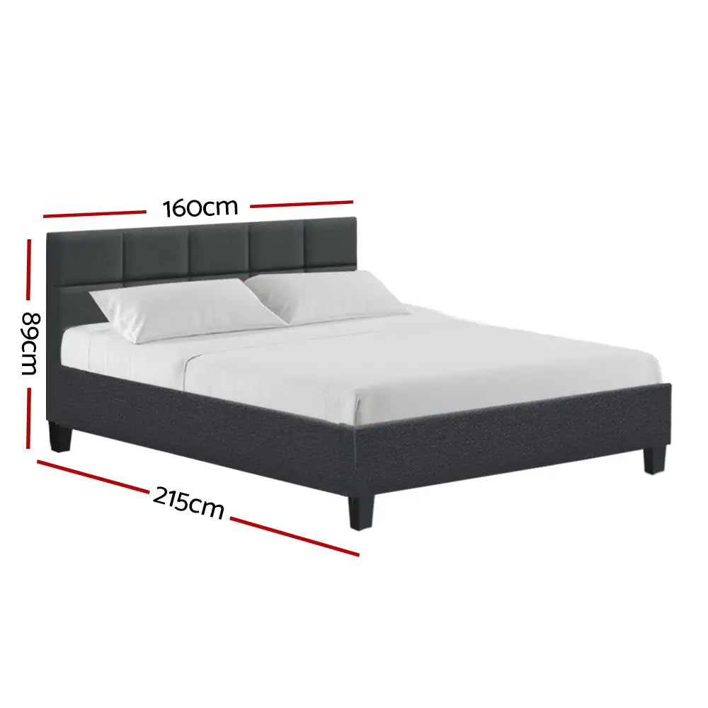 Artiss Bed Frame Queen Size Charcoal TINO - Furniture > Bedroom