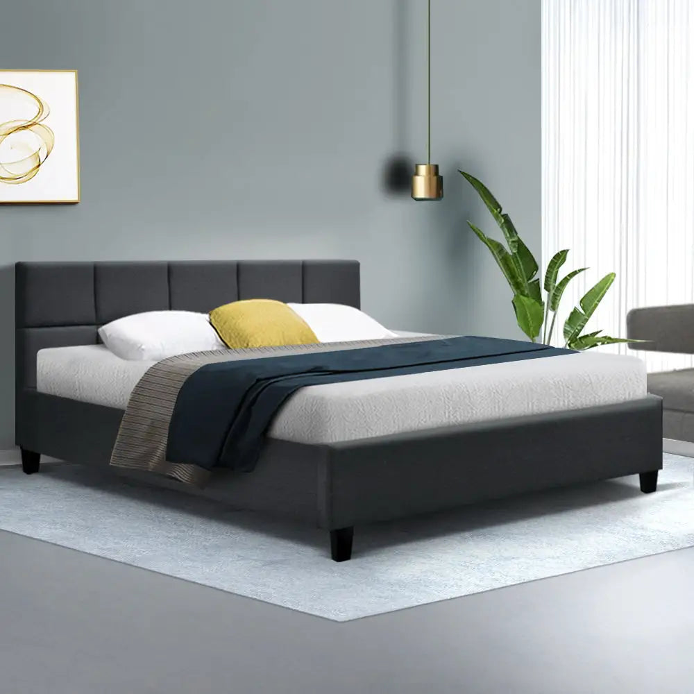 Artiss Bed Frame Queen Size Charcoal TINO - Furniture > Bedroom