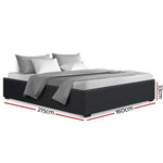 Artiss Bed Frame Queen Size Gas Lift Base Charcoal TOKI - Furniture > Bedroom