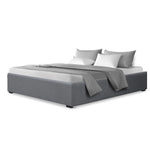 Artiss Bed Frame Queen Size Gas Lift Base Grey TOKI - Furniture > Bedroom