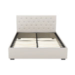 Artiss Bed Frame Queen Size Gas Lift Beige VILA - Furniture > Bedroom > Beds & Bed Frames