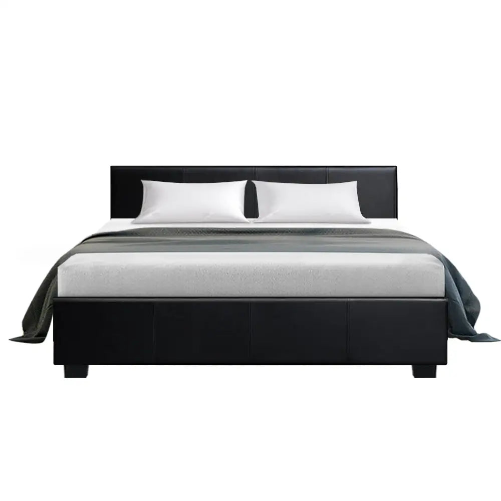 Artiss Bed Frame Queen Size Gas Lift Black NINO - Furniture > Bedroom