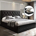 Artiss Bed Frame Queen Size Gas Lift Black TIYO - Furniture > Bedroom