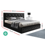 Artiss Bed Frame Queen Size Gas Lift Black TIYO - Furniture > Bedroom