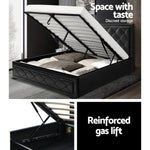 Artiss Bed Frame Queen Size Gas Lift Black TIYO - Furniture > Bedroom