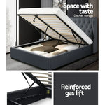 Artiss Bed Frame Queen Size Gas Lift Charcoal ISSA - Furniture > Bedroom