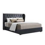 Artiss Bed Frame Queen Size Gas Lift Charcoal ISSA - Furniture > Bedroom