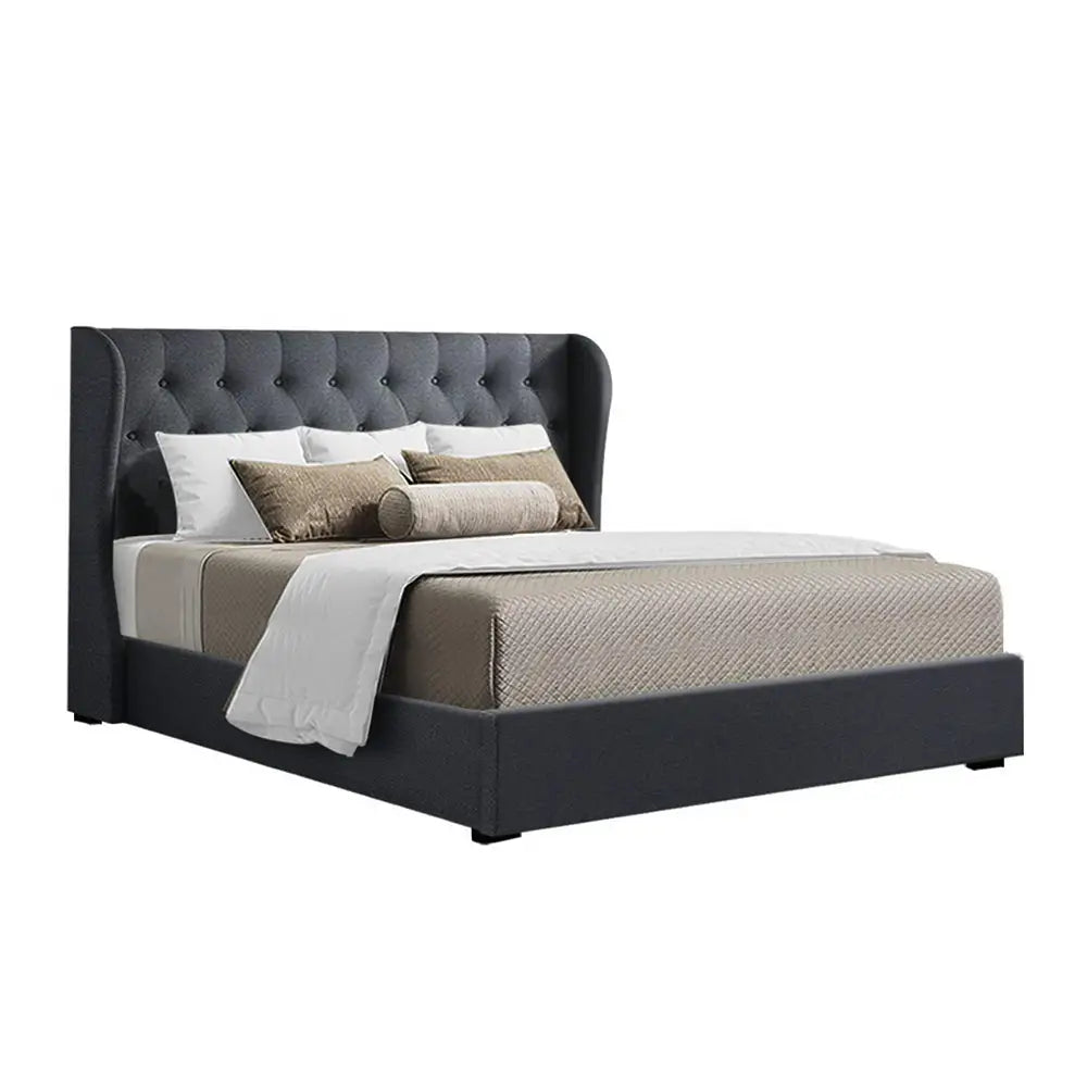Artiss Bed Frame Queen Size Gas Lift Charcoal ISSA - Furniture > Bedroom