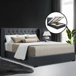 Artiss Bed Frame Queen Size Gas Lift Charcoal ISSA - Furniture > Bedroom