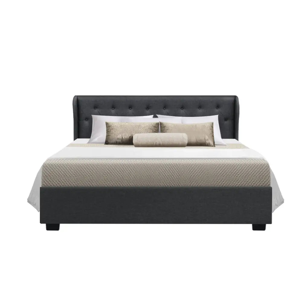 Artiss Bed Frame Queen Size Gas Lift Charcoal ISSA - Furniture > Bedroom