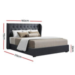 Artiss Bed Frame Queen Size Gas Lift Charcoal ISSA - Furniture > Bedroom