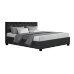 Artiss Bed Frame Queen Size Gas Lift Charcoal VILA - Furniture > Bedroom