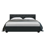 Artiss Bed Frame Queen Size Gas Lift Charcoal VILA - Furniture > Bedroom