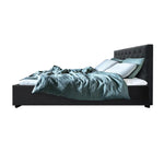 Artiss Bed Frame Queen Size Gas Lift Charcoal VILA - Furniture > Bedroom