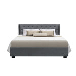 Artiss Bed Frame Queen Size Gas Lift Grey ISSA - Furniture > Bedroom