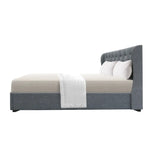 Artiss Bed Frame Queen Size Gas Lift Grey ISSA - Furniture > Bedroom