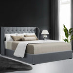 Artiss Bed Frame Queen Size Gas Lift Grey ISSA - Furniture > Bedroom