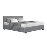 Artiss Bed Frame Queen Size Gas Lift Grey NINO - Furniture > Bedroom