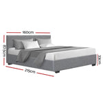 Artiss Bed Frame Queen Size Gas Lift Grey NINO - Furniture > Bedroom
