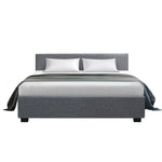 Artiss Bed Frame Queen Size Gas Lift Grey NINO - Furniture > Bedroom