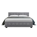 Artiss Bed Frame Queen Size Gas Lift Grey TIYO - Furniture > Bedroom