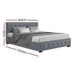 Artiss Bed Frame Queen Size Gas Lift Grey TIYO - Furniture > Bedroom