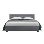 Artiss Bed Frame Queen Size Gas Lift Grey VILA - Furniture > Bedroom