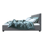 Artiss Bed Frame Queen Size Gas Lift Grey VILA - Furniture > Bedroom