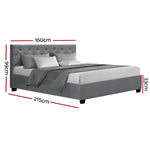 Artiss Bed Frame Queen Size Gas Lift Grey VILA - Furniture > Bedroom