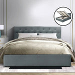 Artiss Bed Frame Queen Size Gas Lift Grey VILA - Furniture > Bedroom