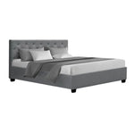 Artiss Bed Frame Queen Size Gas Lift Grey VILA - Furniture > Bedroom