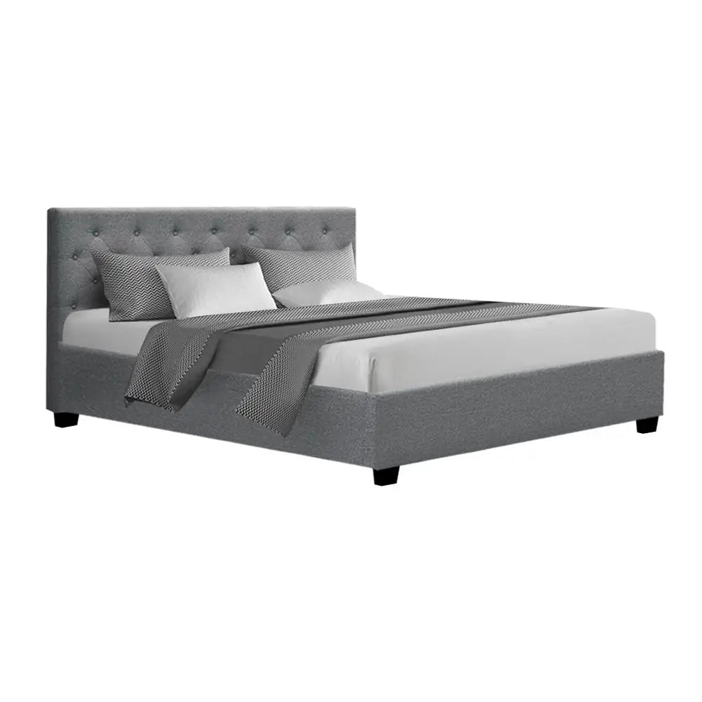 Artiss Bed Frame Queen Size Gas Lift Grey VILA - Furniture > Bedroom