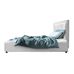 Artiss Bed Frame Queen Size Gas Lift White TIYO - Furniture > Bedroom