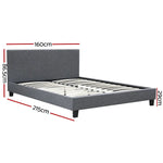 Artiss Bed Frame Queen Size Grey NEO - Furniture > Bedroom