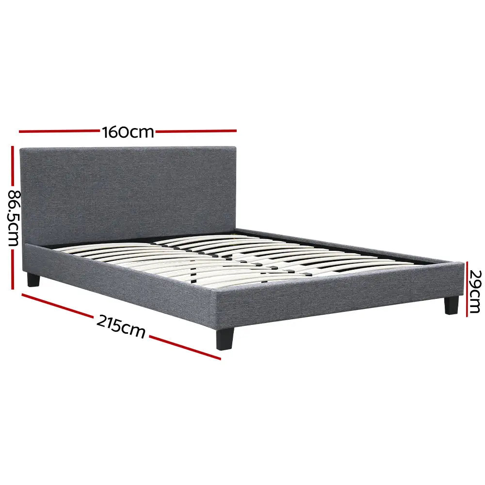 Artiss Bed Frame Queen Size Grey NEO - Furniture > Bedroom
