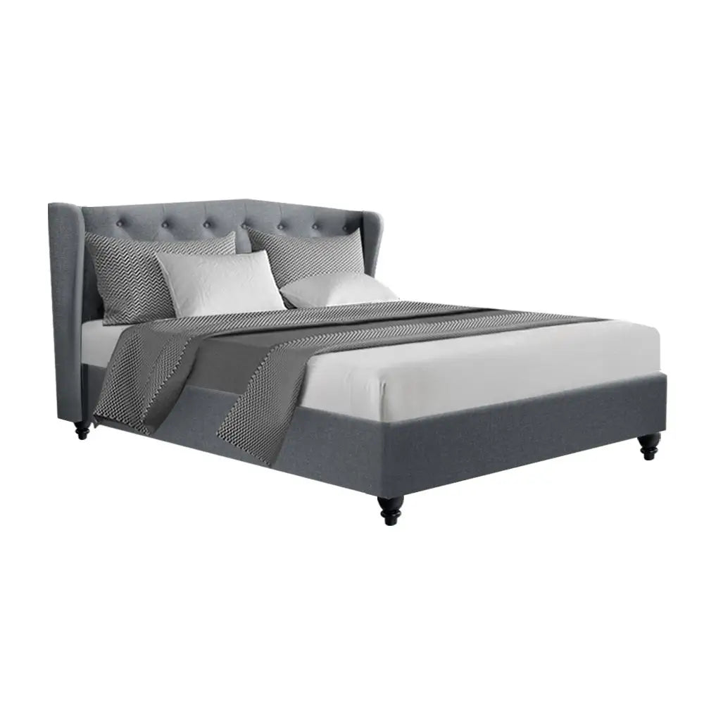 Artiss Bed Frame Queen Size Grey PIER - Furniture > Bedroom > Beds & Bed Frames
